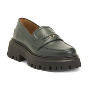MAJE Made In Portugal Leather Platform Loafers